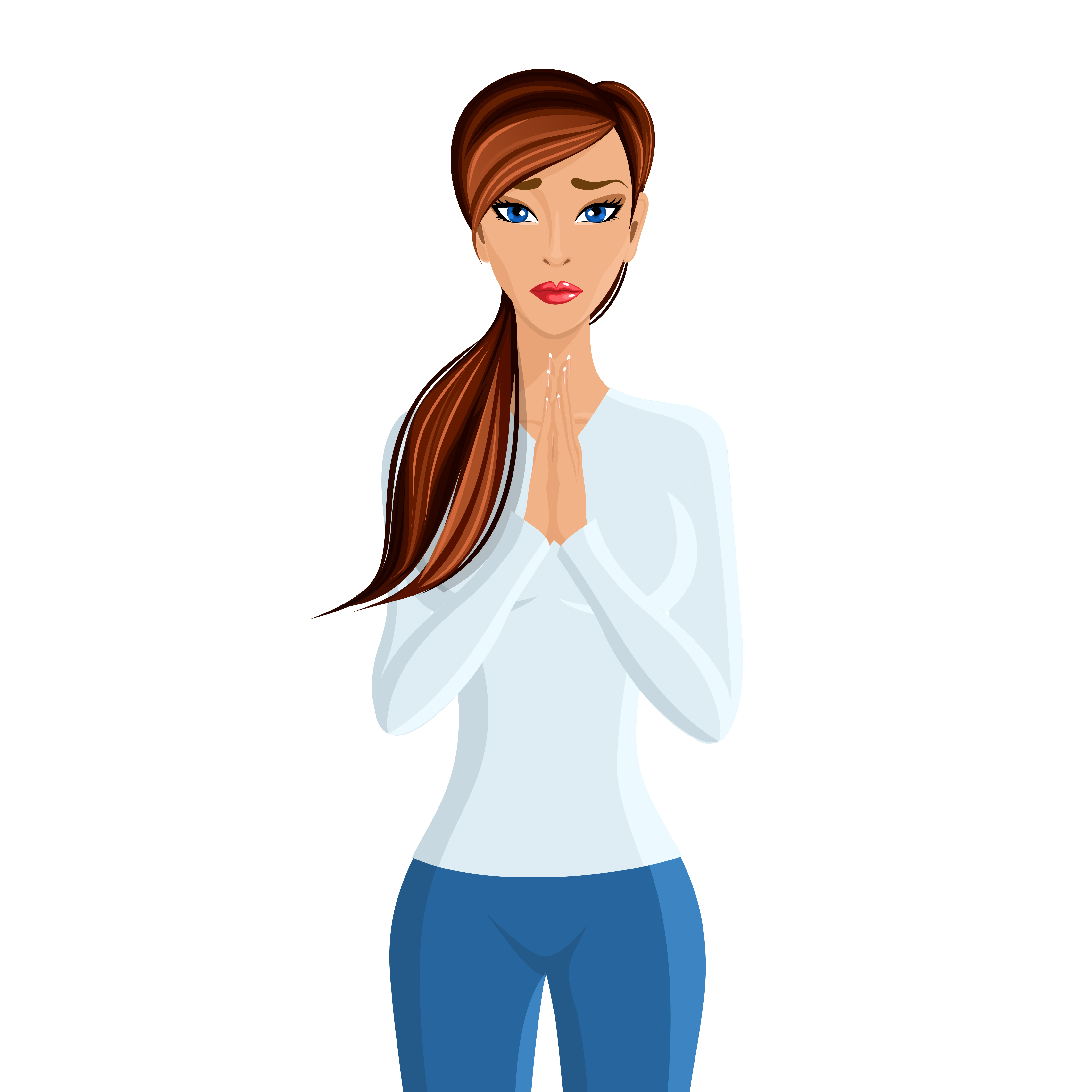 Download Woman praying portrait - Download Free Vectors, Clipart Graphics & Vector Art