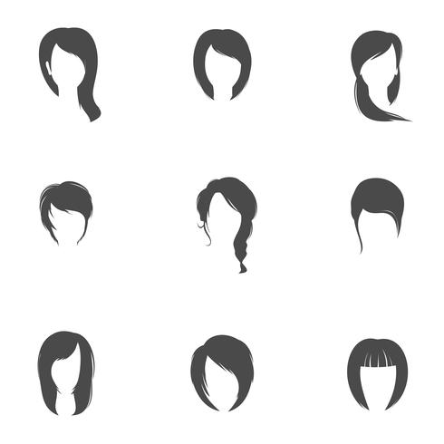 Conjunto de estilo de pelo de niña vector