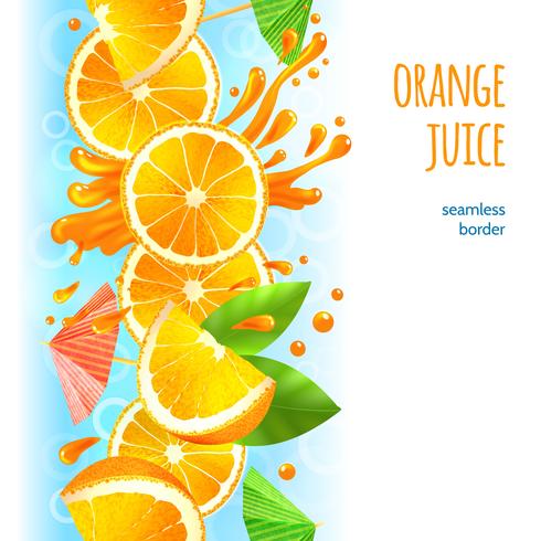 Orange juice border vector