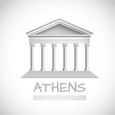 Athens temple emblem vector