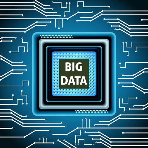 Microchip big data background vector