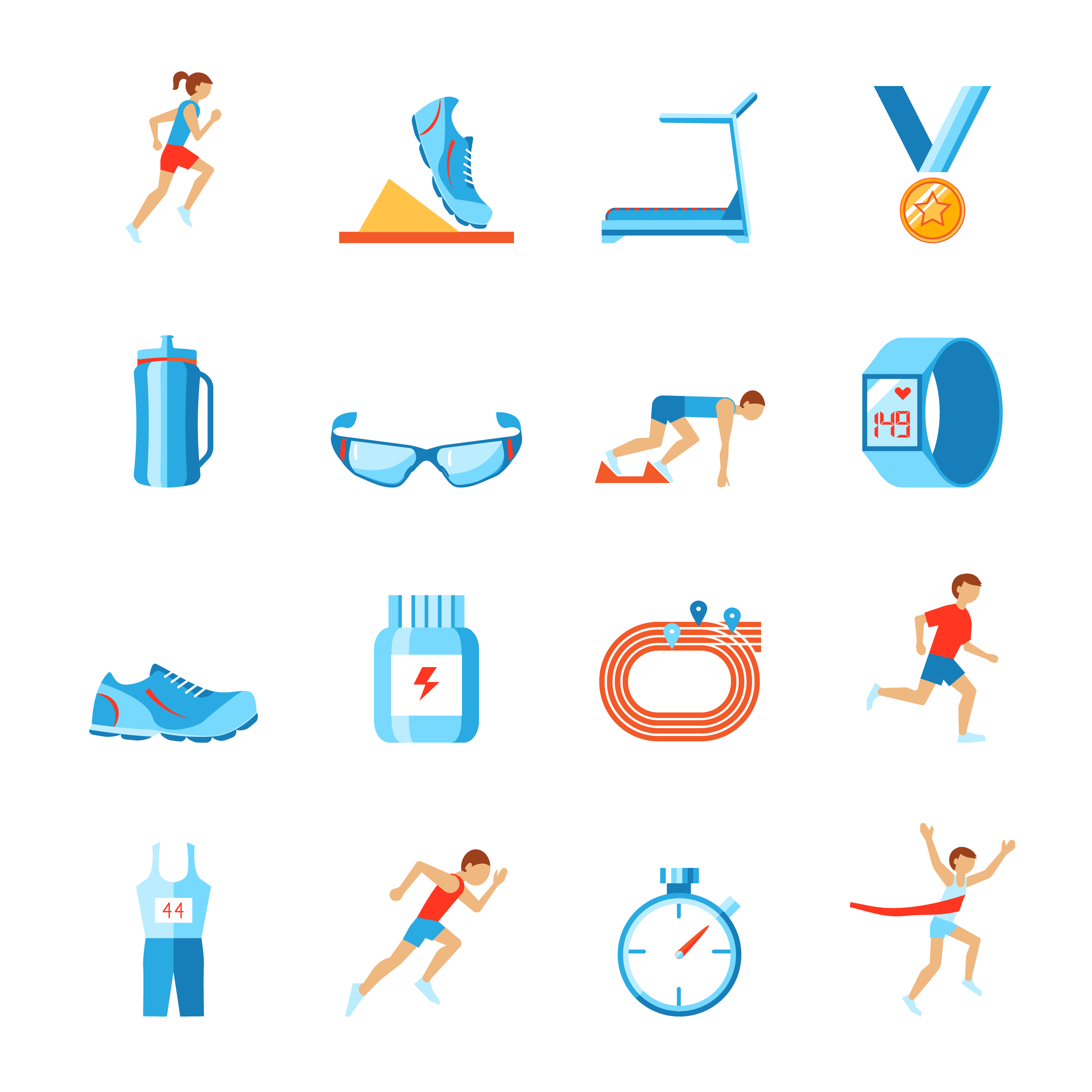 Running icons flat 453279 Vector Art at Vecteezy