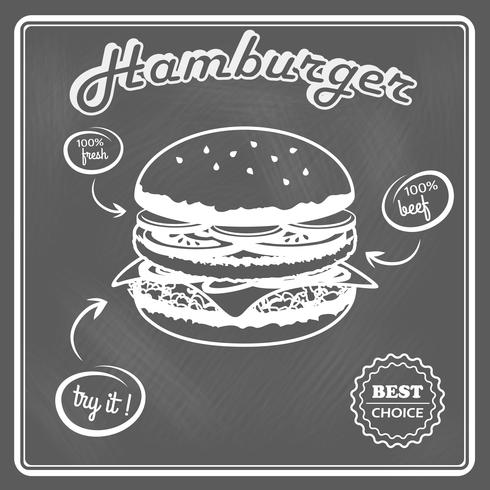 Hamburger retro poster vector