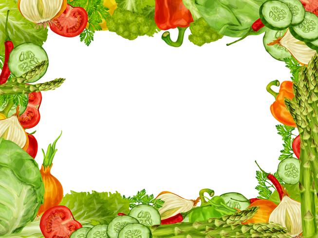 Vegetables set frame vector