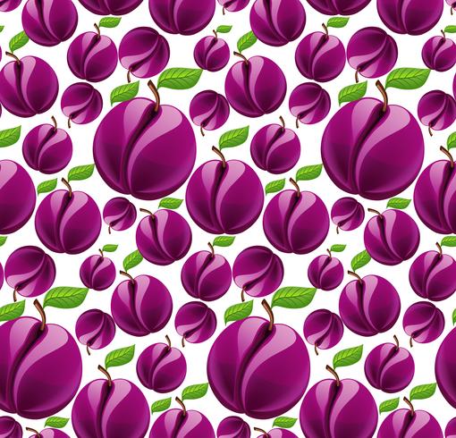 Plum seamless pattern vector