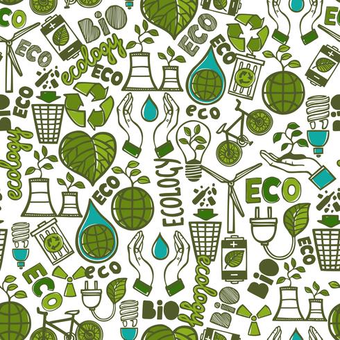 Ecology seamless pattern vector