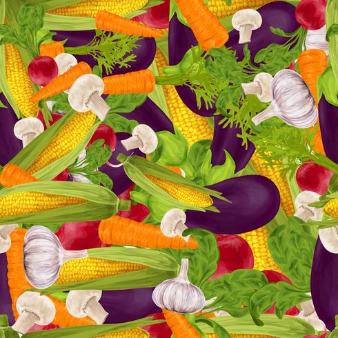 Vegetables realistic seamless background vector