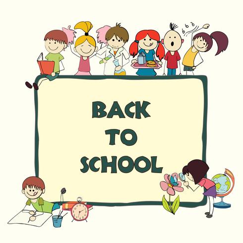 Kids school sketch banner vector