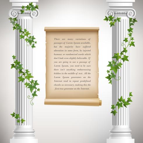 Antique columns poster vector