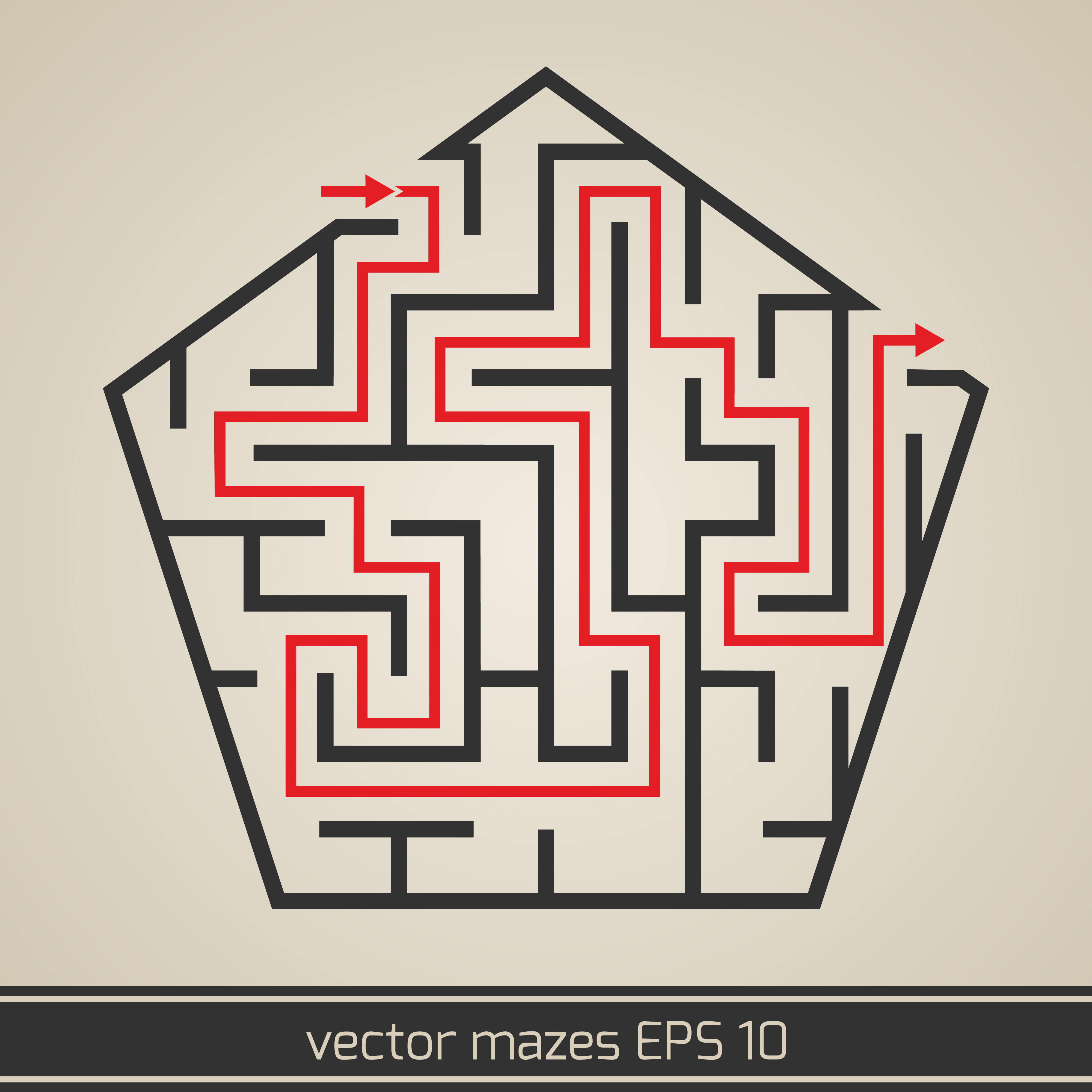 Maze labyrinth with solution 453378 Vector Art at Vecteezy