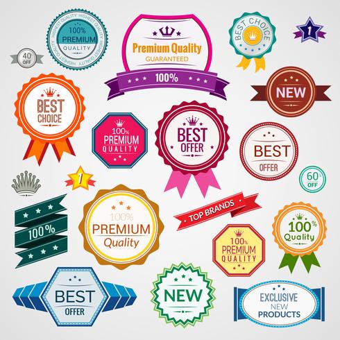 Color sale labels set vector