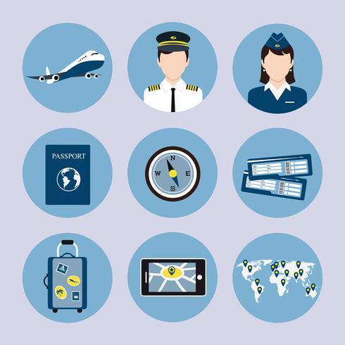 Airline Icons Set vector