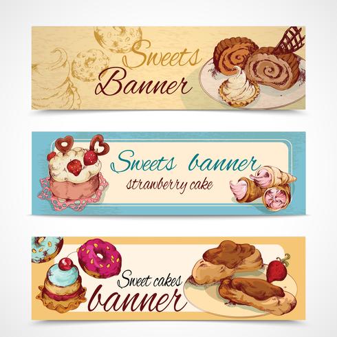 Sweets colored banners vector