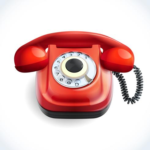 Retro style telephone color vector