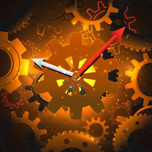 Gears clock background vector