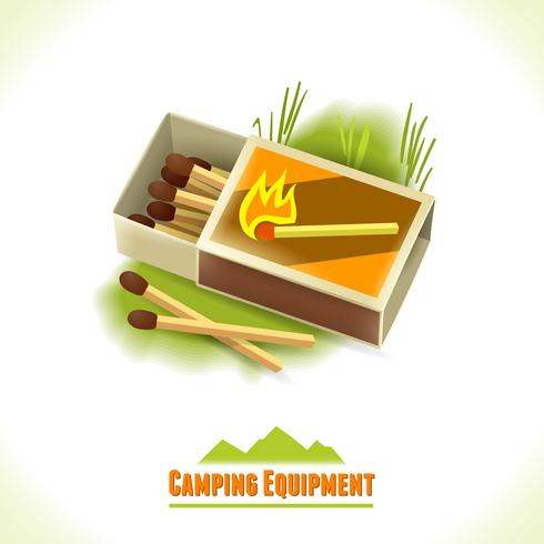 Camping symbol matches vector