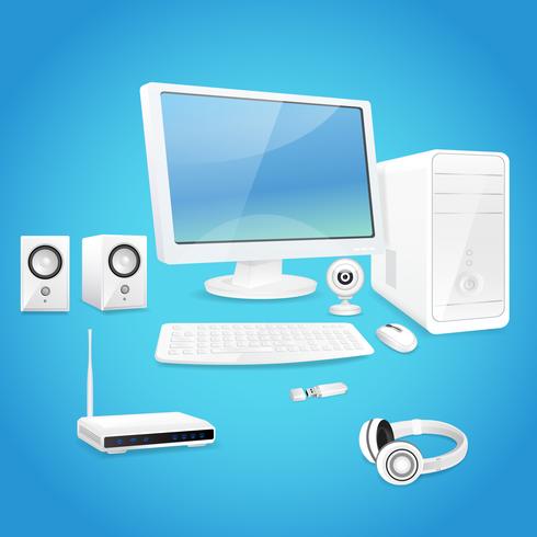 Computer and accessories vector