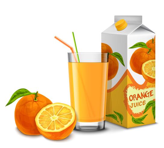 Set de jugo de naranja vector