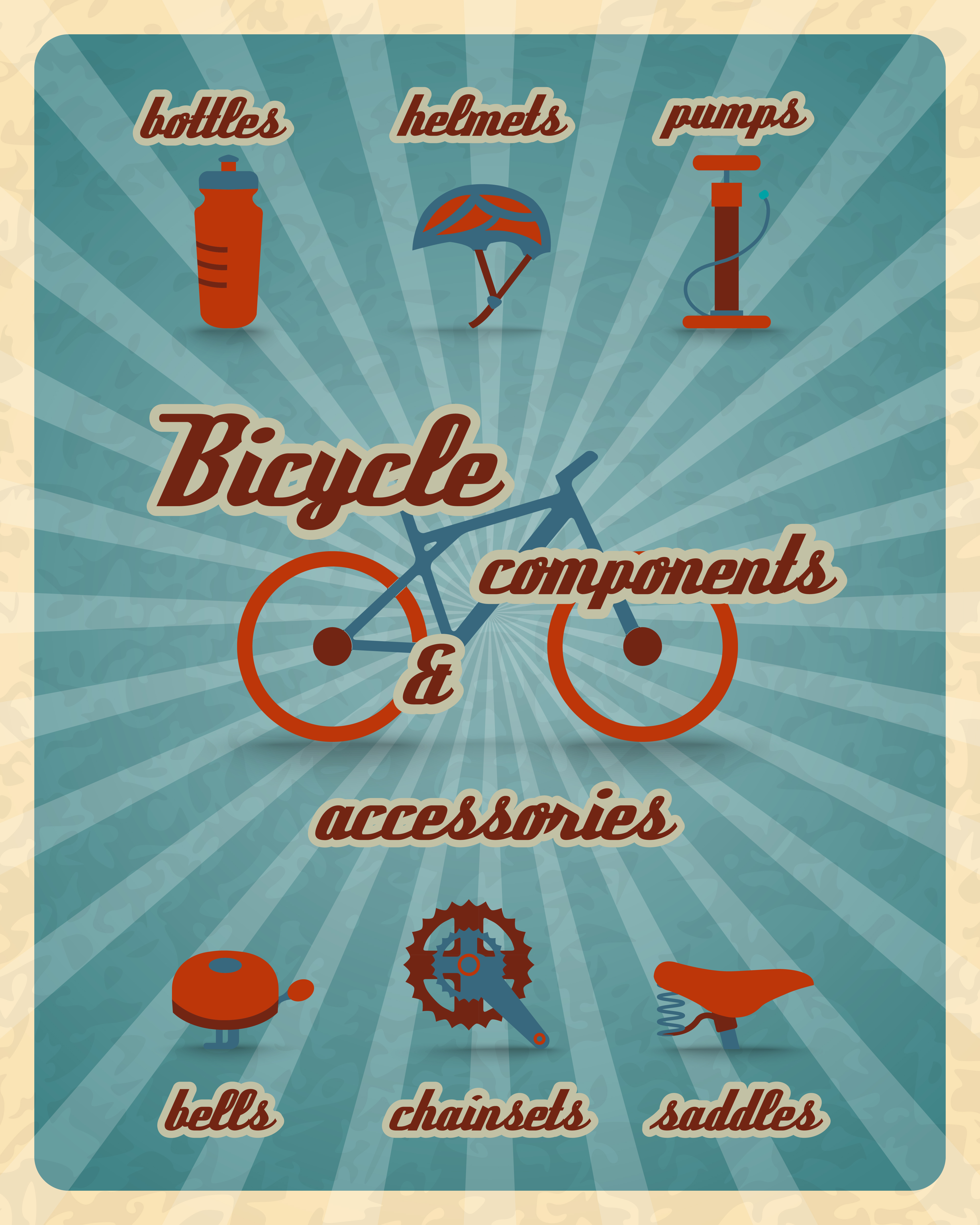 Bicycle parts poster 453514 Vector Art at Vecteezy