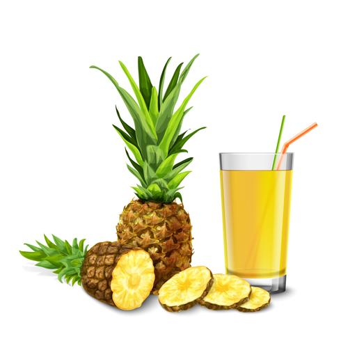 Vaso de jugo de piña vector