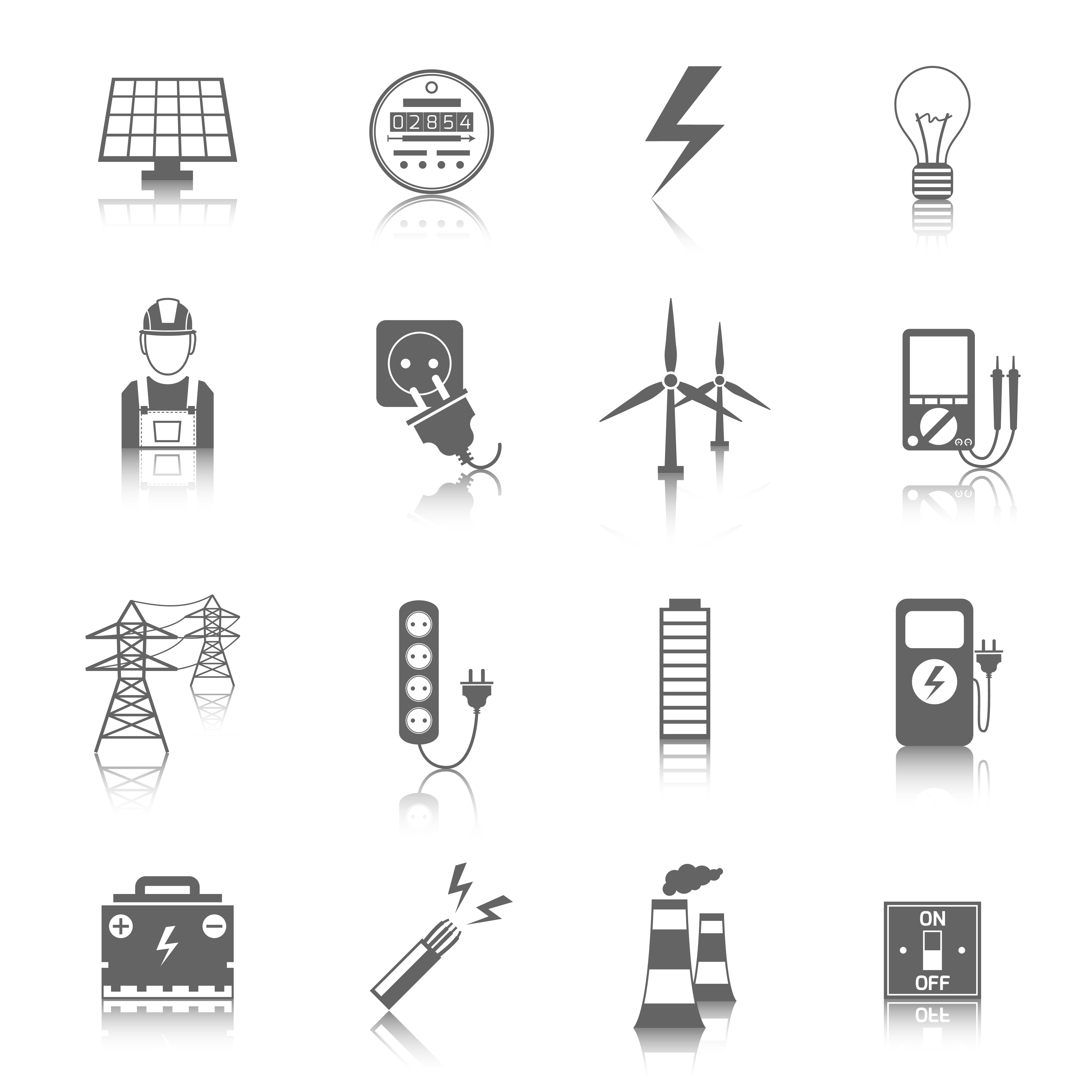 Set of electricity icons 453551 Vector Art at Vecteezy
