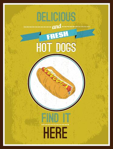 Cartel de hotdog vector