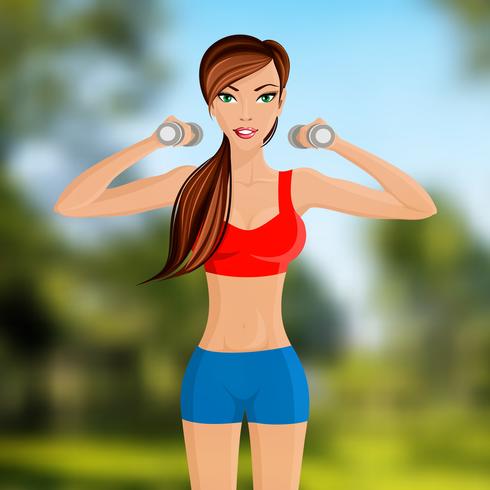 Fitness girl portrait vector