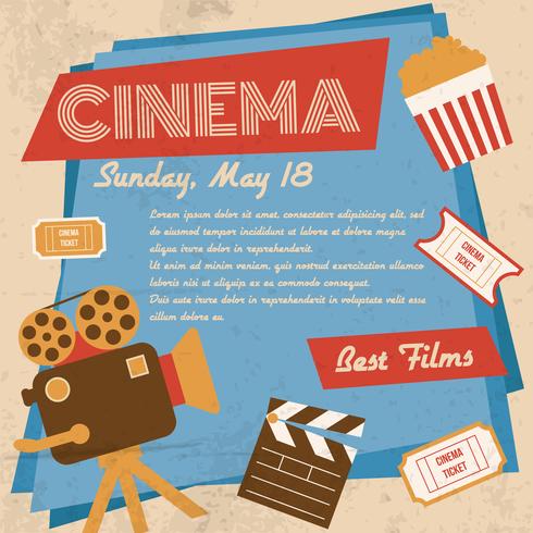 Cartel de cine retro vector