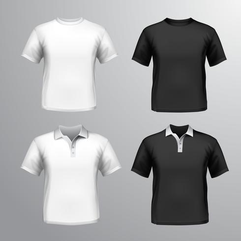 Conjunto de camisetas masculinas. vector