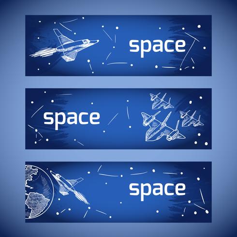 Iconos de aviones banners vector