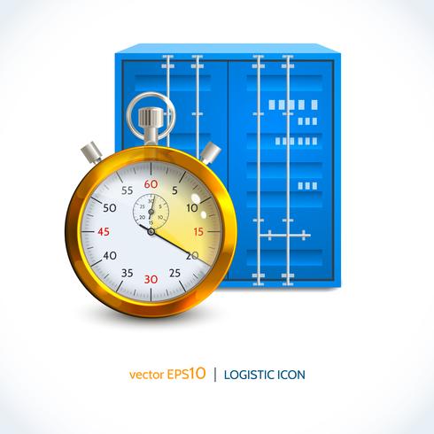 Logistic icon crane hook container vector