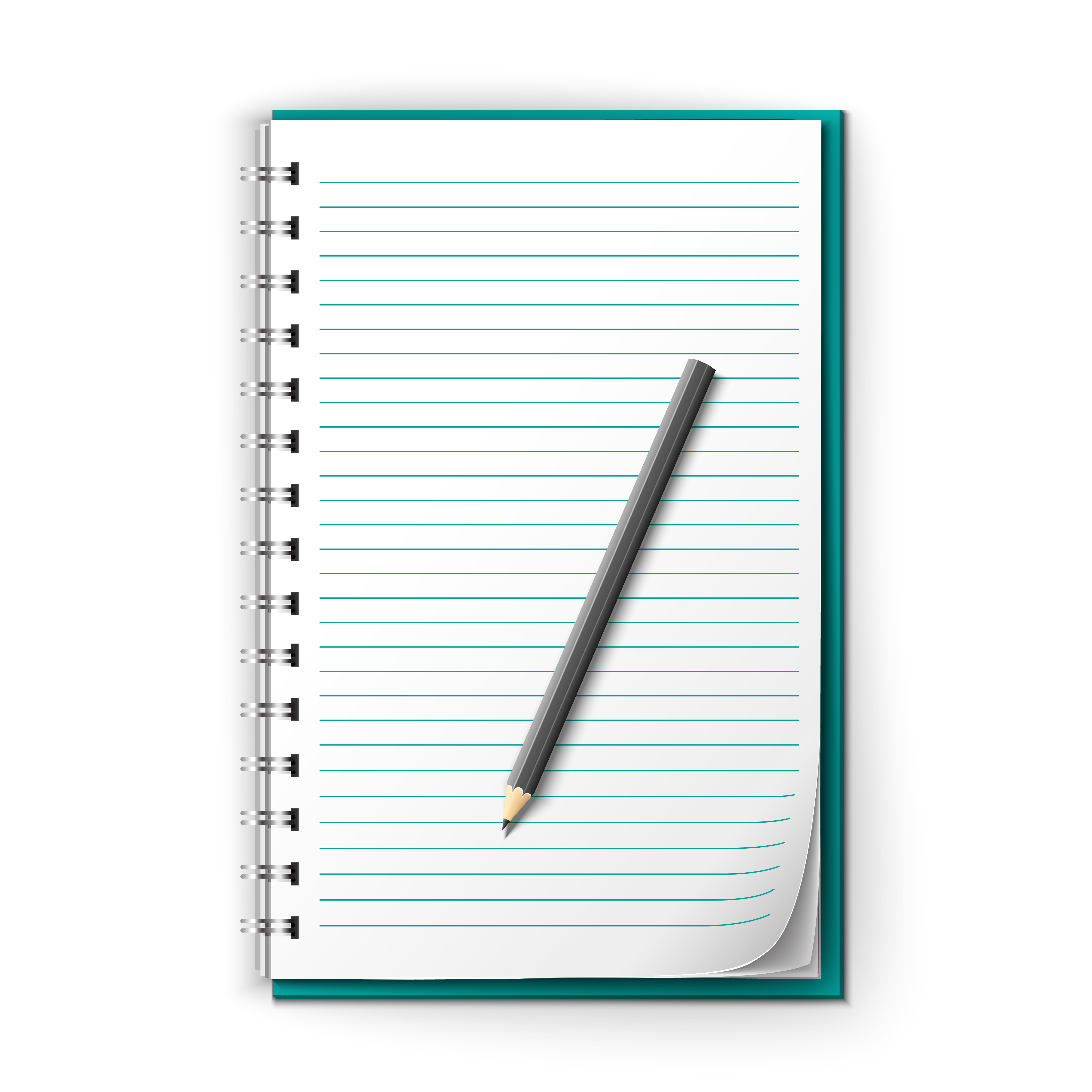 Lined notepad and pencil 453647 Vector Art at Vecteezy
