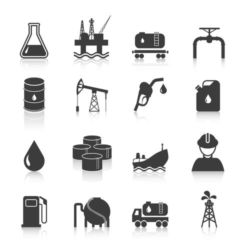 Iconos de la industria del petróleo vector