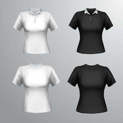 Conjunto de camisetas de mujer. vector