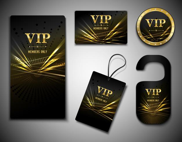 Conjunto de tarjetas vip vector