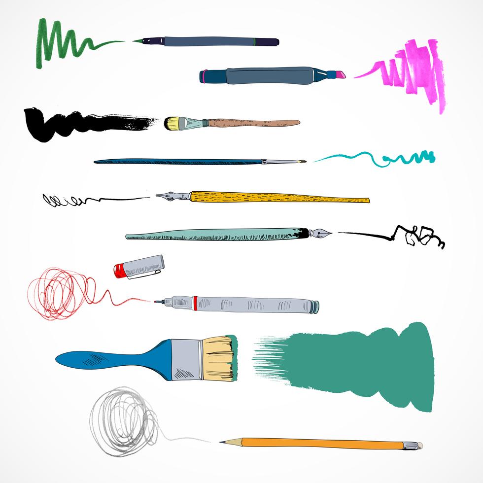 Drawing tools icon sketch 453680 Vector Art at Vecteezy
