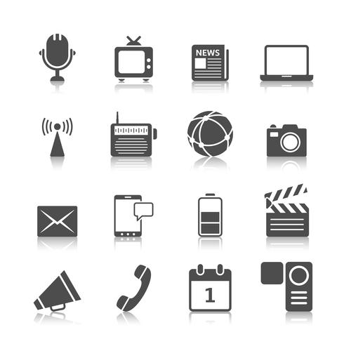Media Icons Set 453683 Vector Art at Vecteezy