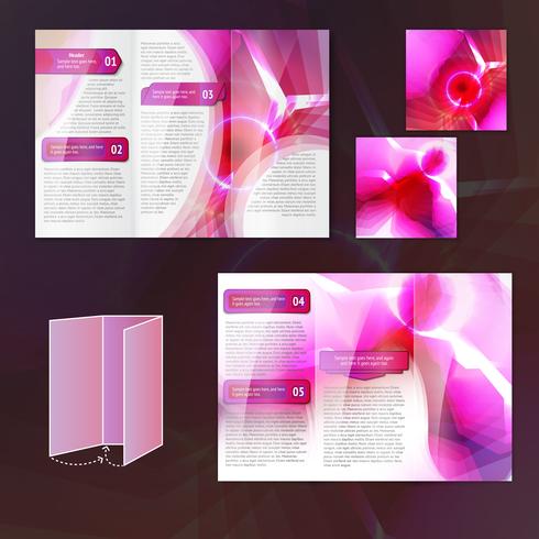 Pink brochure template vector