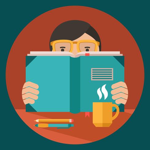 Man reading book vector