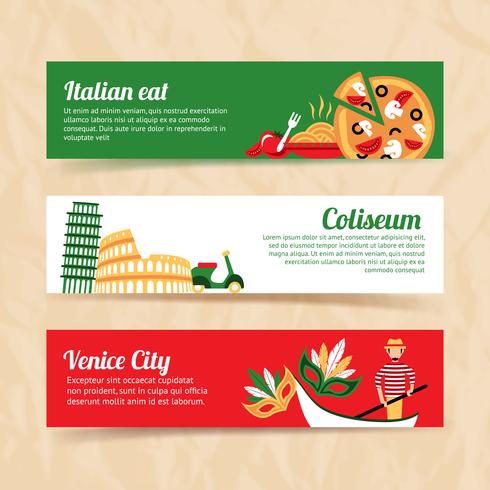 Italy banner set vector