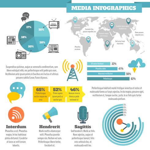 Media infographics vector