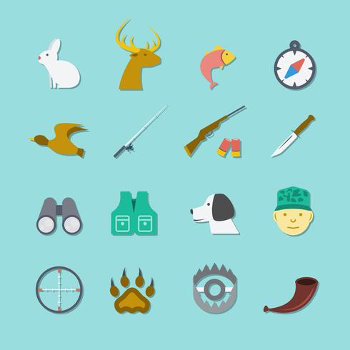 Set of hunting icons vector