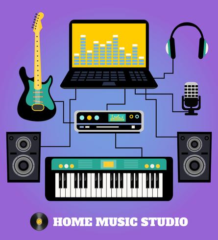 Estudio de musica casero vector