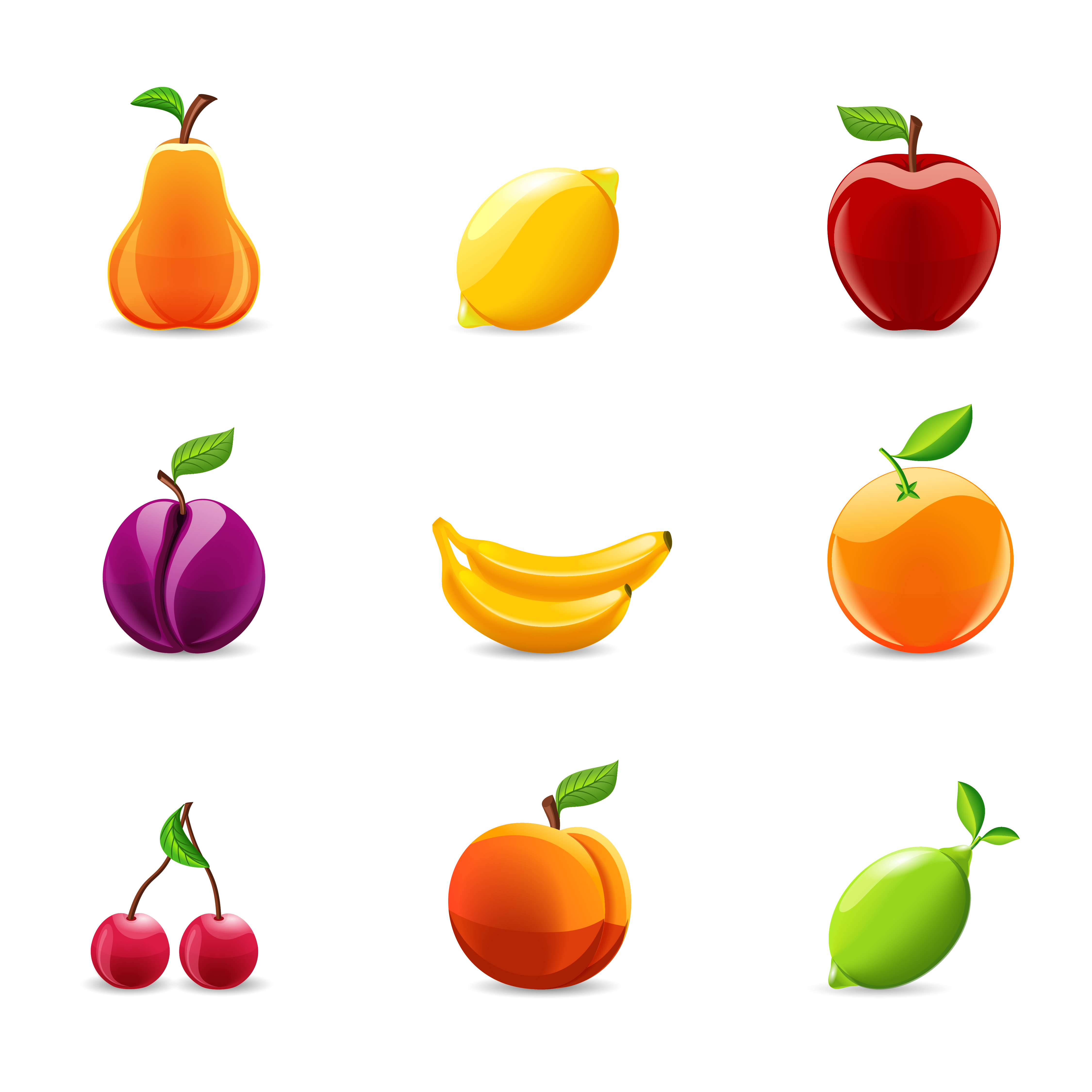 Download Set of Fruits Icons 453723 Vector Art at Vecteezy