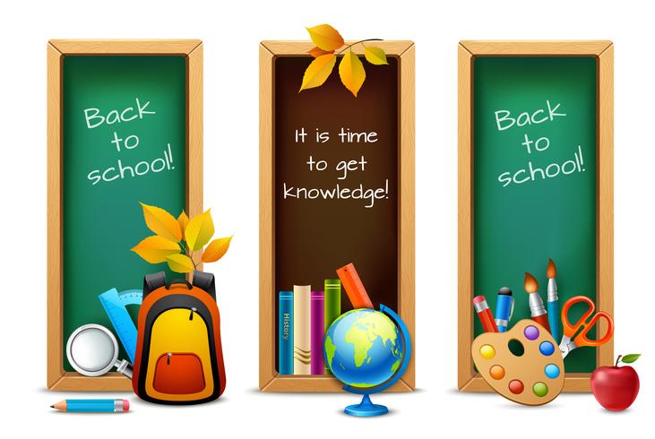 School chalkboard banners vector