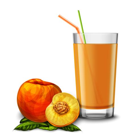 Jugo de durazno vaso vector