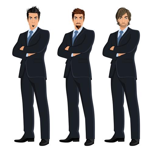 Set of business men vector