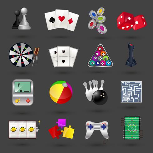 Game icons set vector