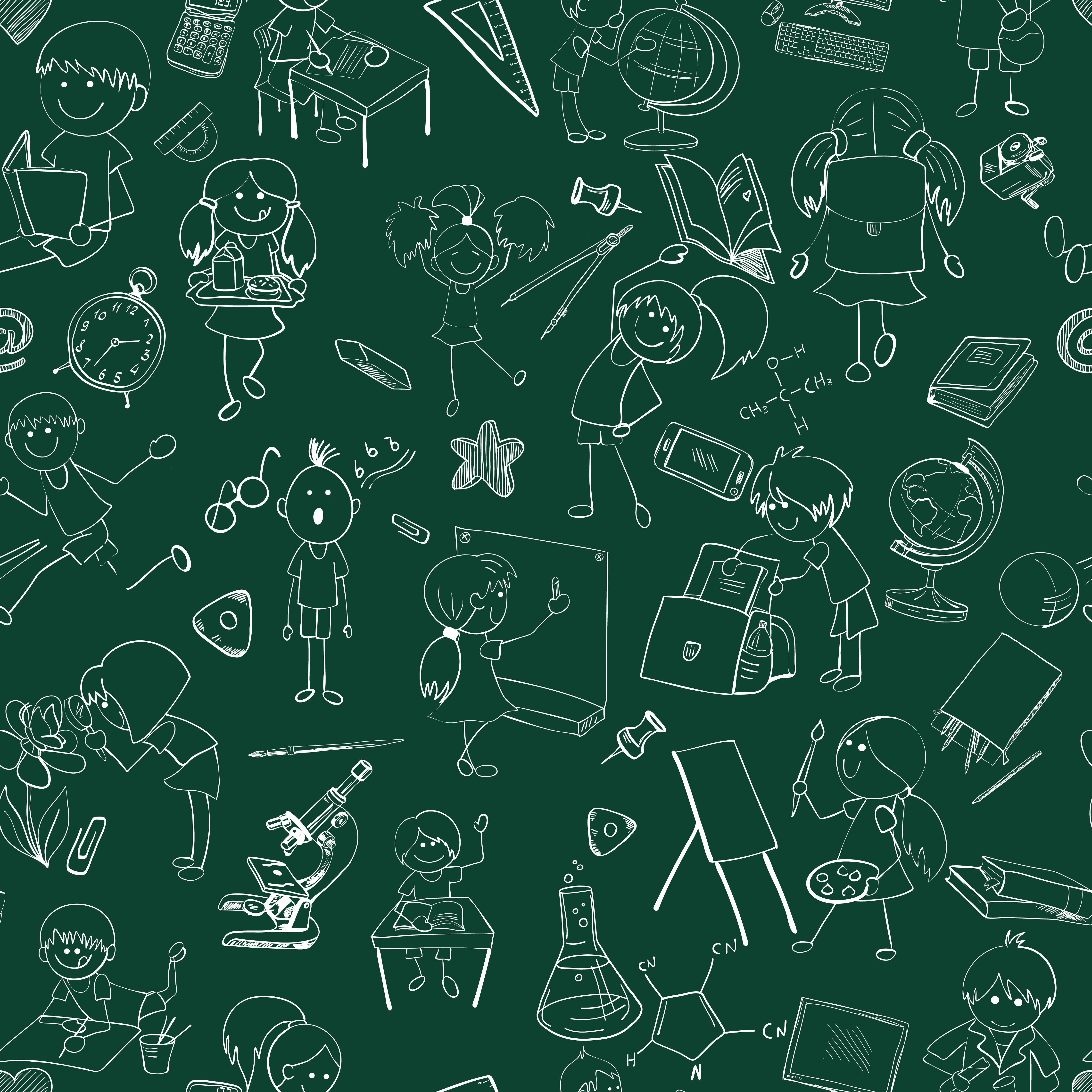 Download School kids doodle sketch seamless 453759 - Download Free Vectors, Clipart Graphics & Vector Art