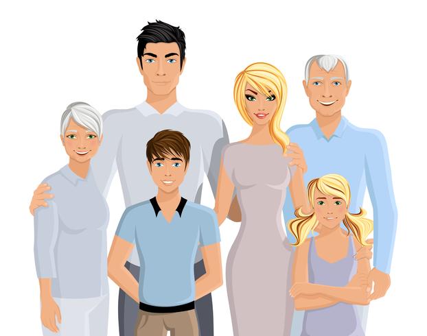 Big family portrait vector